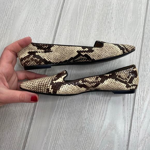 Mercanti Fiorentini Women's Italian Leather Snake Embossed Flats Size 6.5 - Picture 5 of 9